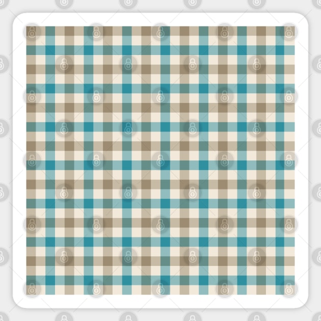 Classic Gingham Check in teal and turquoise Sticker by FrancesPoff